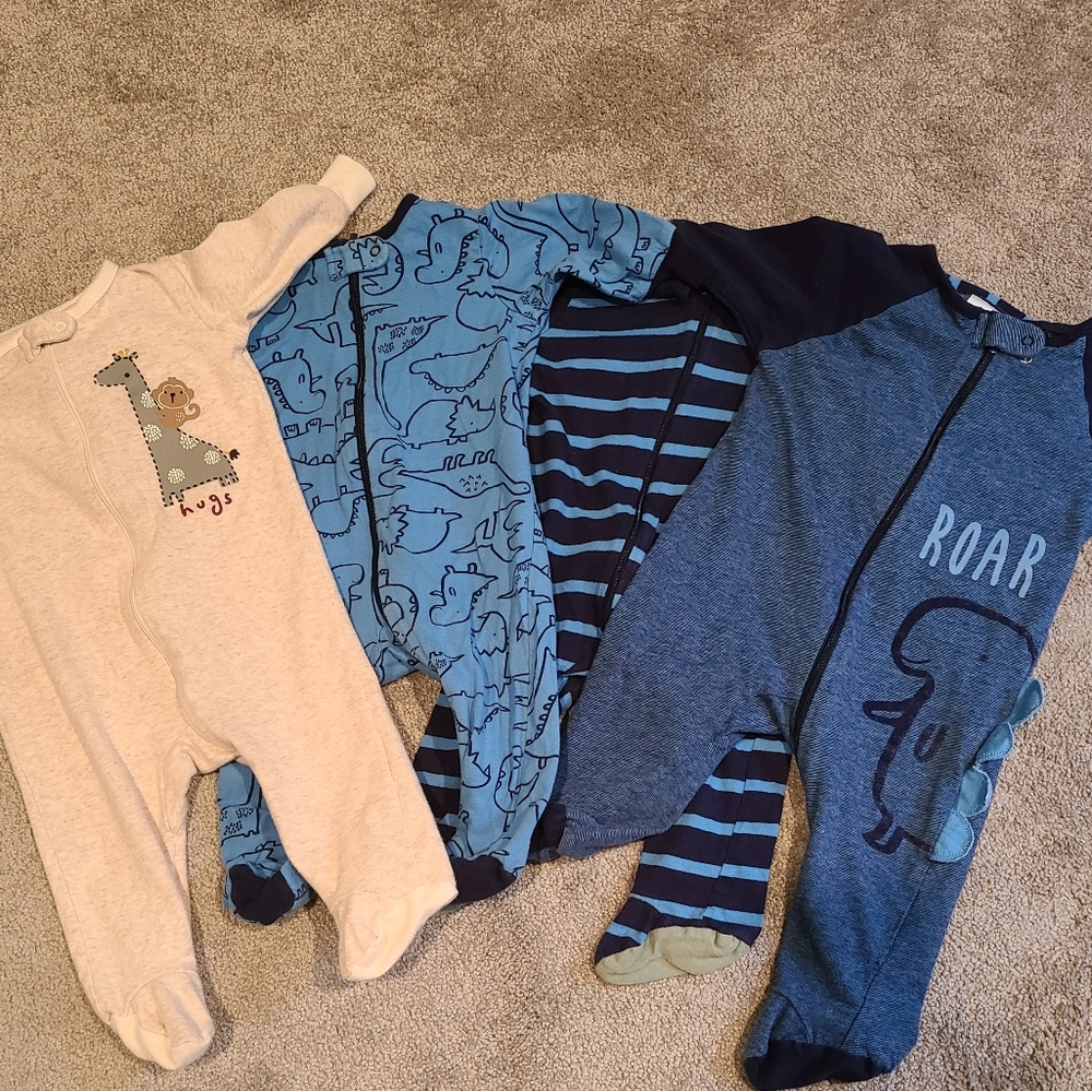 Dino footies 3-6 mo